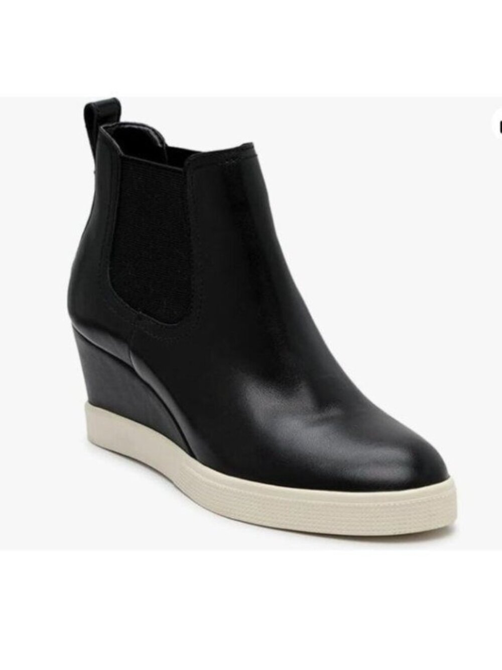 FOWT Black Wedge Sneaker Chelsea Boots Wide Width Ankle Boot Waterproof Boot